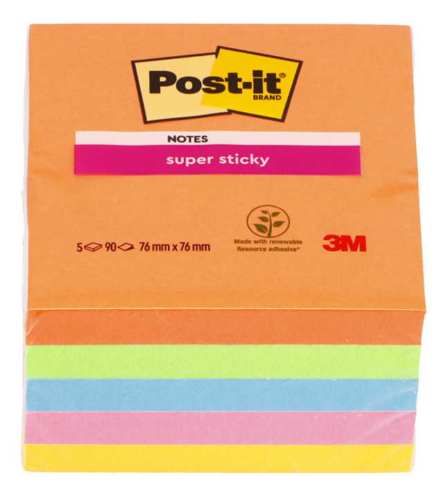 Post-it bloc de notes adhésives Super Sticky - 5 pièces