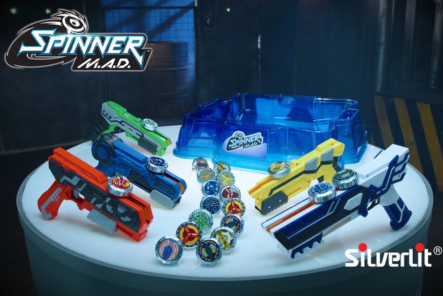 Silverlit jeu de bataille Spinner MAD Duo bleu/rouge 4-pièces 