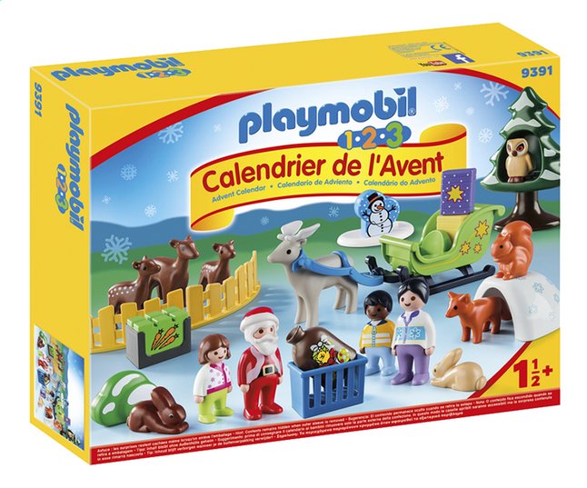 Playmobil 123 9391 Calendrier De Lavent Père Noël Et Animaux De La Forêt