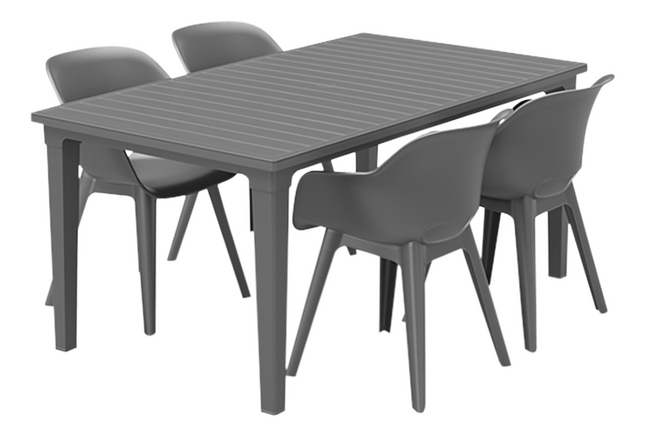 Keter ensemble de jardin Futura/Akola graphite - 4 chaises
