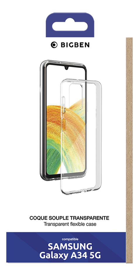 bigben coque souple pour Samsung Galaxy A34 5G transparent