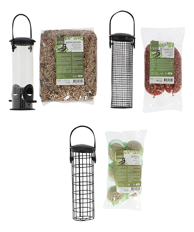 Esschert Design set complet de mangeoires silo pour oiseaux