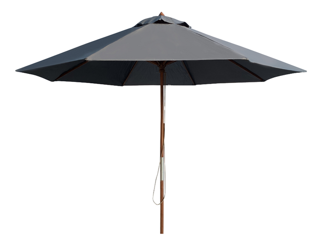Parasol de luxe en bois FSC Ø 3 m gris