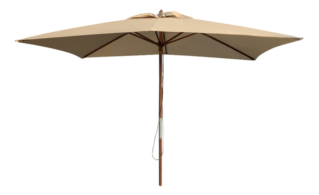 Parasol de luxe en bois FSC 3 x 2 m sable