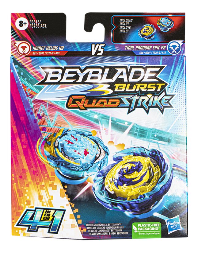 Beyblade Burst Quad Strike Dual Pack - Homet Helios VS Tidal Pandora Epic