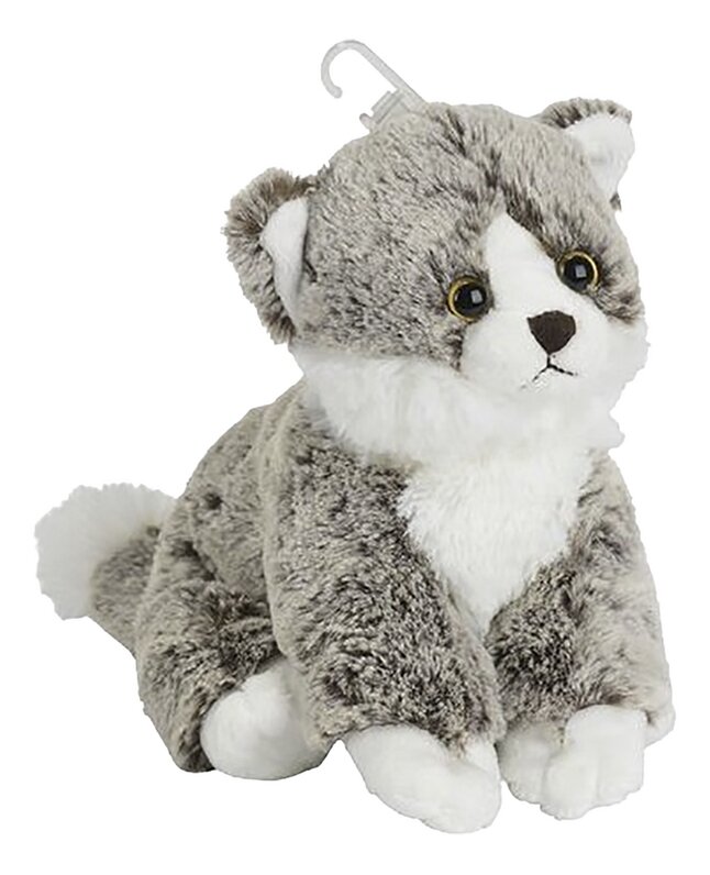 Nicotoy peluche chat assis 25 cm - gris