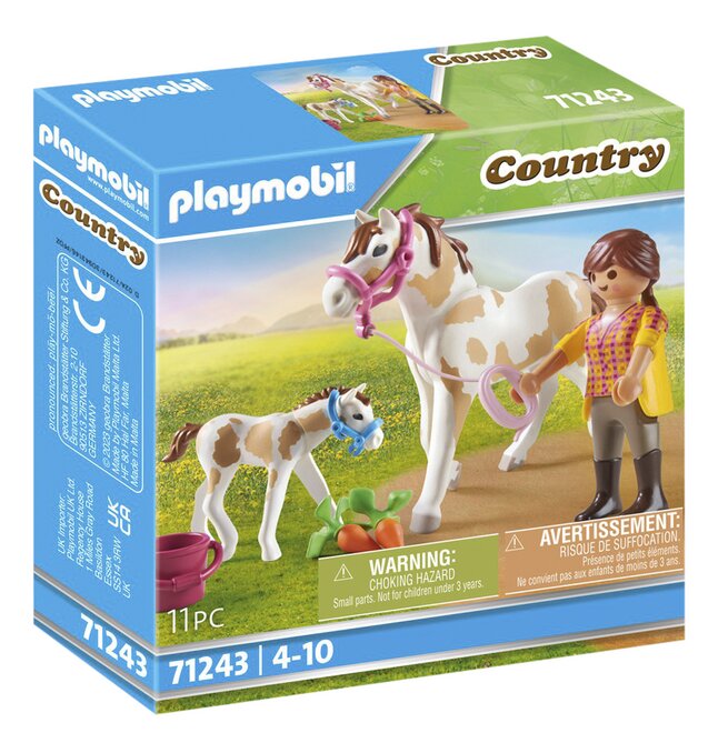 PLAYMOBIL - Carriole avec enfant et poney - Voiture et figurine