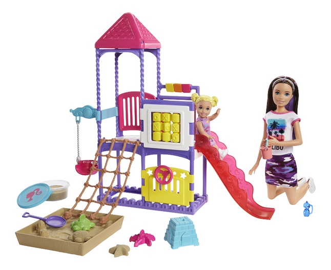 Barbie Skipper Climb 'N Explore Playground met 2 poppen