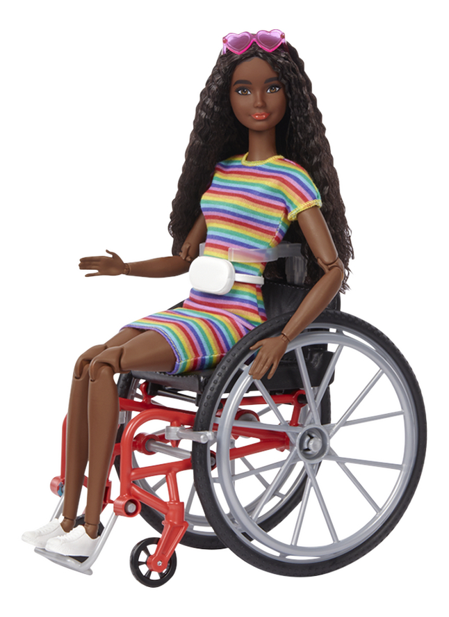 Barbie Fashionistas 166 - Barbie en chaise roulante arc-en-ciel