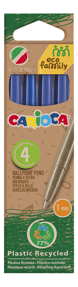 Carioca stylo à bille ECO Family - 4 pièces