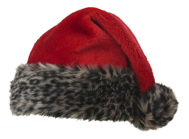 Bonnet de Noël avec fausse fourrure de panthère
