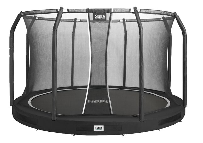Salta inbouwtrampoline met veiligheidsnet Premium Ground Ø 3,96 m zwart