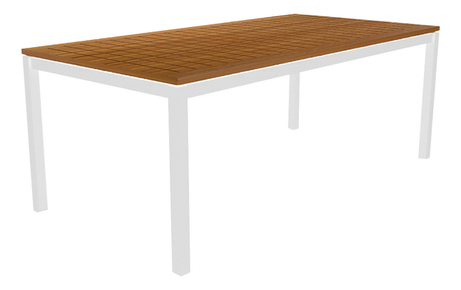 Table de jardin Jura L 200 x Lg 100 cm blanc