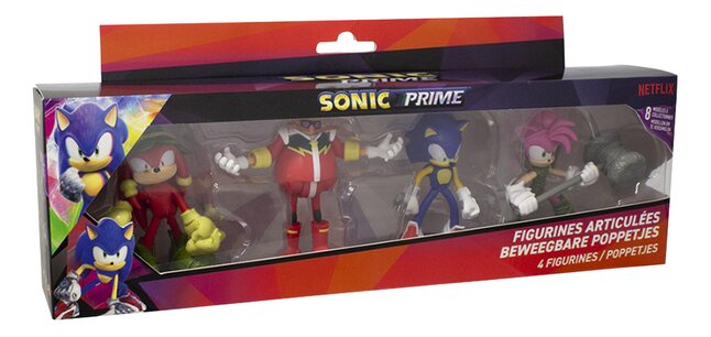 Figurine articulée Sonic Prime - 4 pièces
