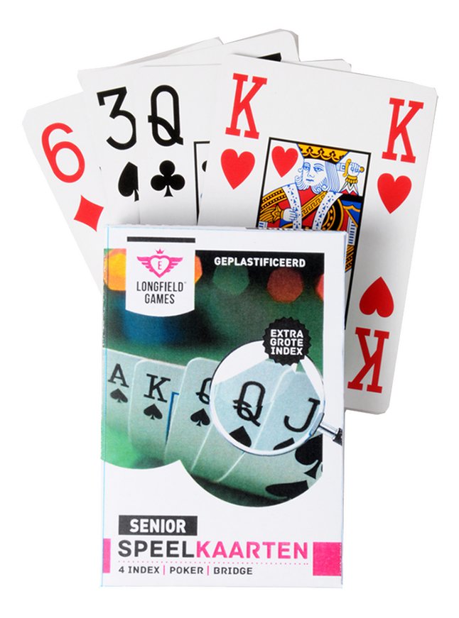Speelkaarten met extra grote cijfers Longfield