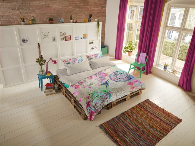 Matt Rose Dekbedovertrek Eenhoorn Roze Katoen B 140 X L 200 Cm
