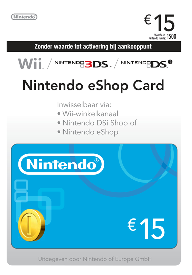 Nintendo eShop Gift Card 15 euro