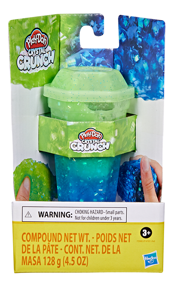 Play-Doh Crystal Crunch - fluogroen en donkerblauw