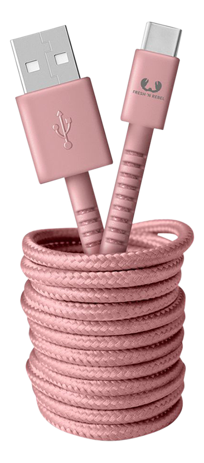 Fresh 'n Rebel kabel USB naar USB-C Dusty Pink 3 m