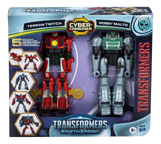 Hasbro Transformers EarthSpark Cyber-Combiner Terran Twitch et Robby Malto