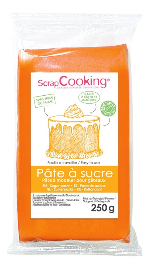 ScrapCooking pâte à sucre 250 g - orange