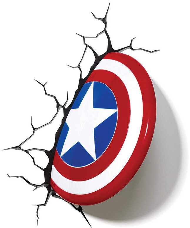Muurverlichting Marvel Captain America Shield 3D