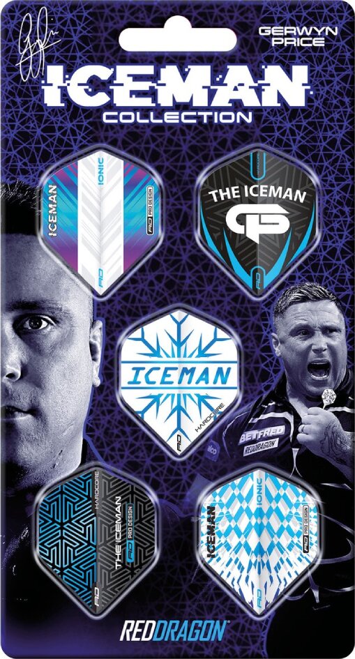 Red Dragon Darts Flights set Gerwyn Price 'The Iceman' 5 pack