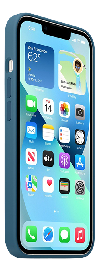 Apple siliconen cover MagSafe voor iPhone 13 blauw