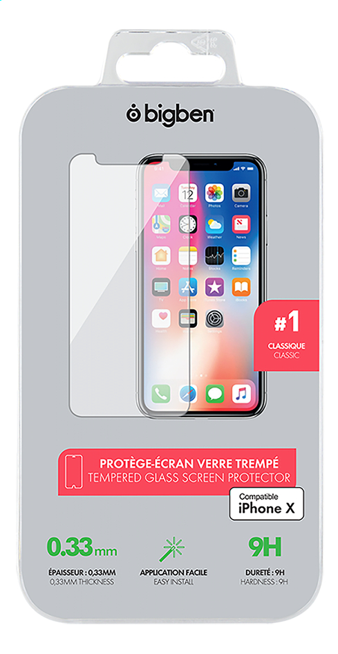 bigben Screen Protector tempered glass iPhone X
