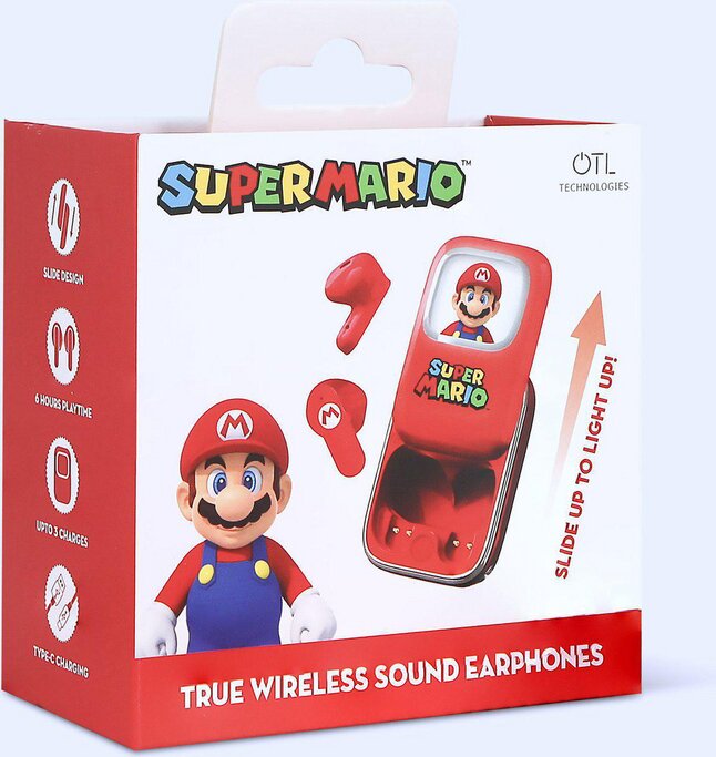 Écouteurs True Wireless Mario Bros Slide Case rouge