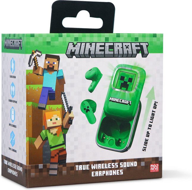 True Wireless Oortjes Minecraft Slide Case groen