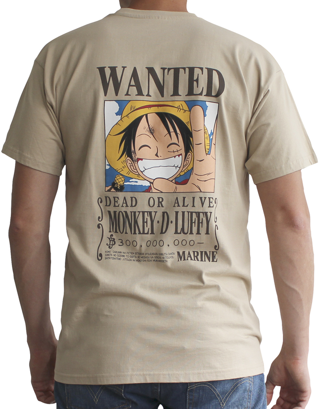 ABYstyle T-shirt met korte mouwen One Piece Wanted beige M