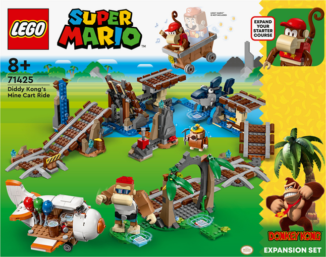 LEGO Super Mario 71425 Ensemble d'extension Course de chariot de mine de Diddy Kong