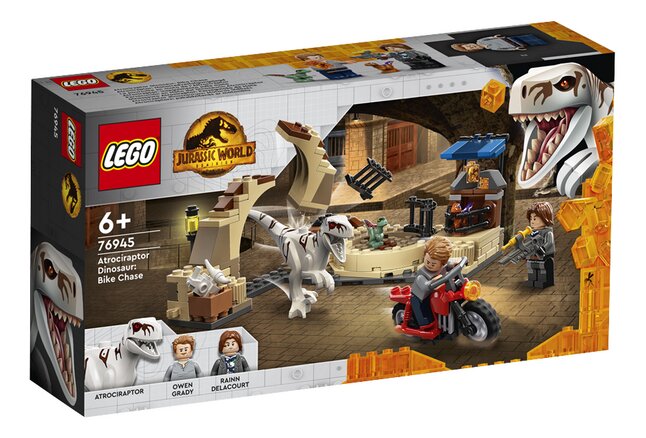 LEGO Jurassic World 76945 Atrociraptor dinosaurus motorachtervolging