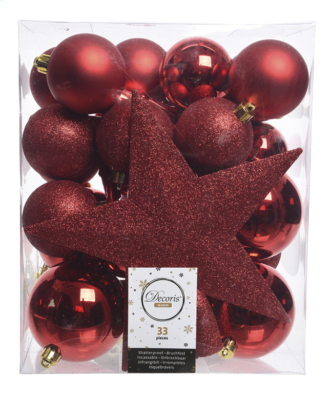 Boule De Noël Heritage Rouge 33 Pièces
