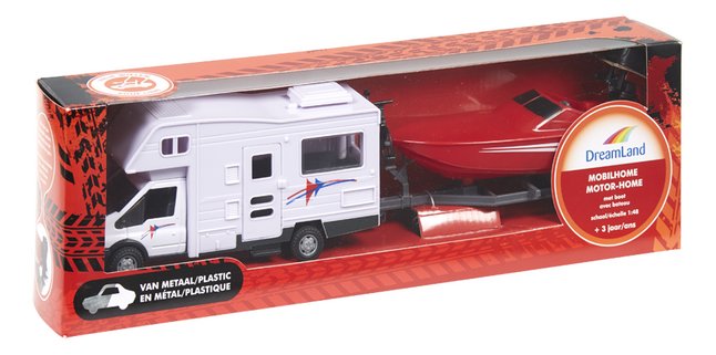 DreamLand Motor-home avec bateau rouge
