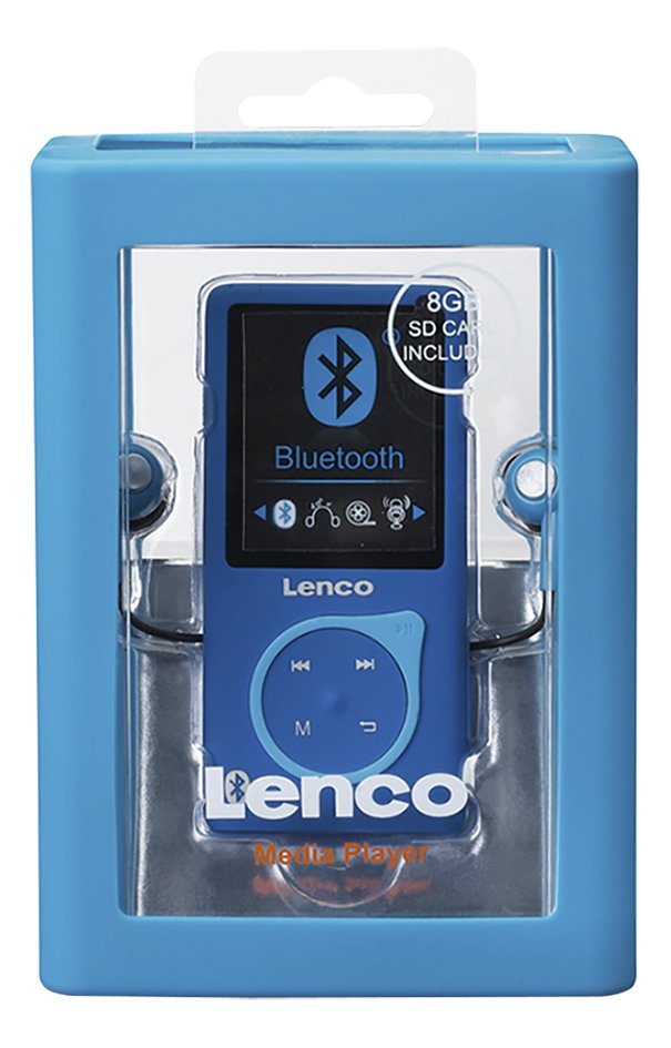 Lenco Lecteur Mp4 Bluetooth Mp 208 8 Go Blue Commandez Facilement En Ligne Dreamland