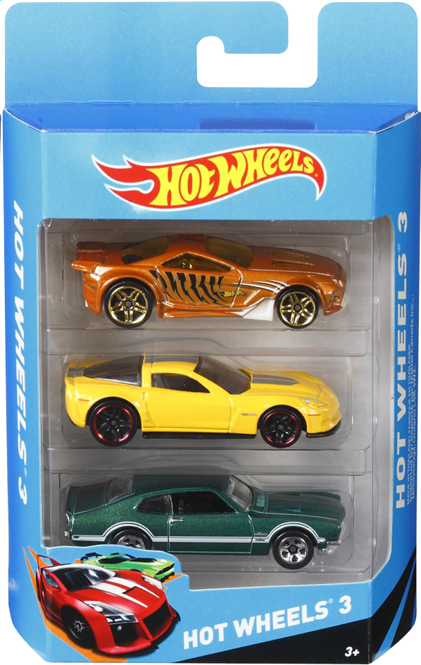 Mattel Auto's Hot Wheels 1/64 - 3 stuks