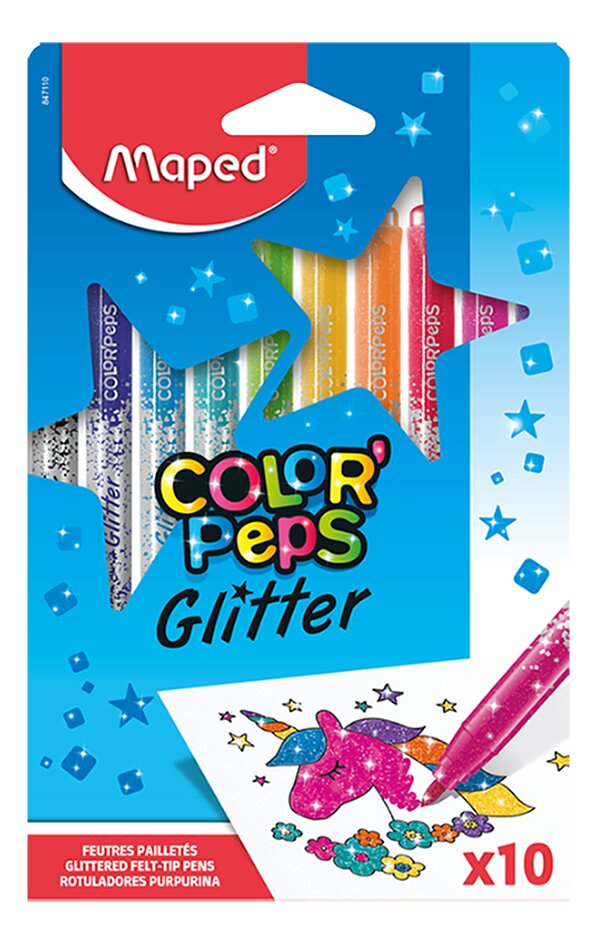 Maped viltstift Color'Peps Glitter - 10 stuks