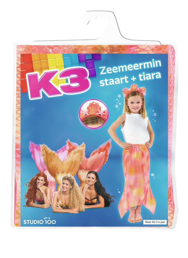 Studio 100 Verkleedpak K3 Zeemeerminstaart en tiara maat 116