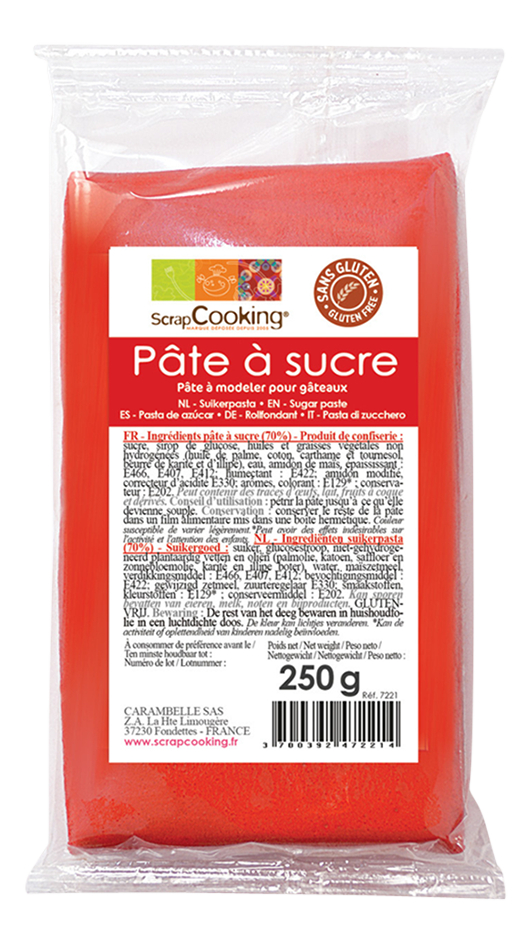 ScrapCooking pâte à sucre 250 g - rouge