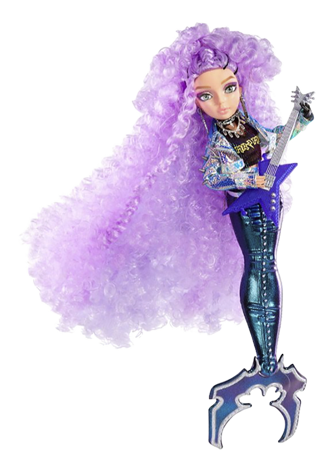 RIVIERA Mermaze Mermaidz Poupée mannequin sirène de collection avec 1 queue qui change de couleur des cheveux violets bouclés tenues & accessoires & est articulée pour poser – 4 ans + 
