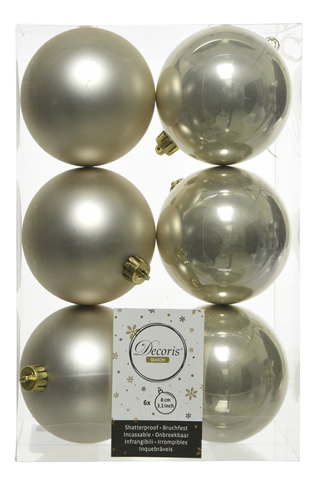 Boule de Noël perle - 6 pièces