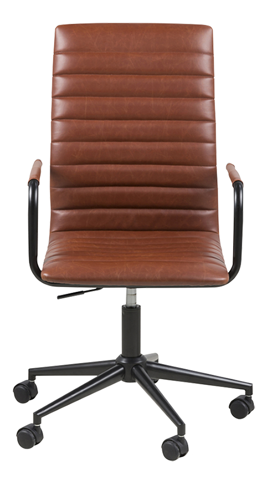 Chaise de bureau Winslow vintage similicuir brun