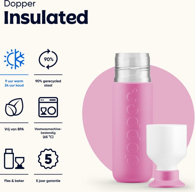 Dopper Gourde Insulated Pelican Pink 350 ml