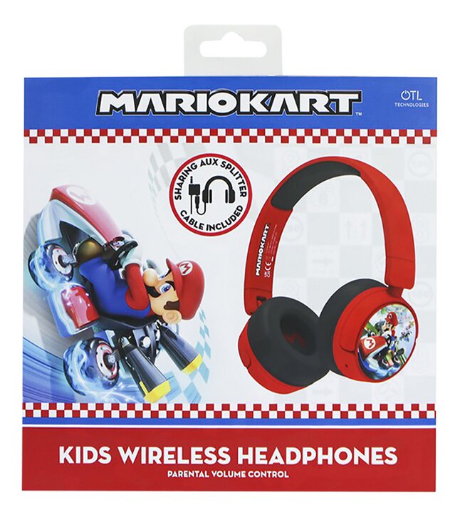 Casque Bluetooth pour enfants Mariokart rouge