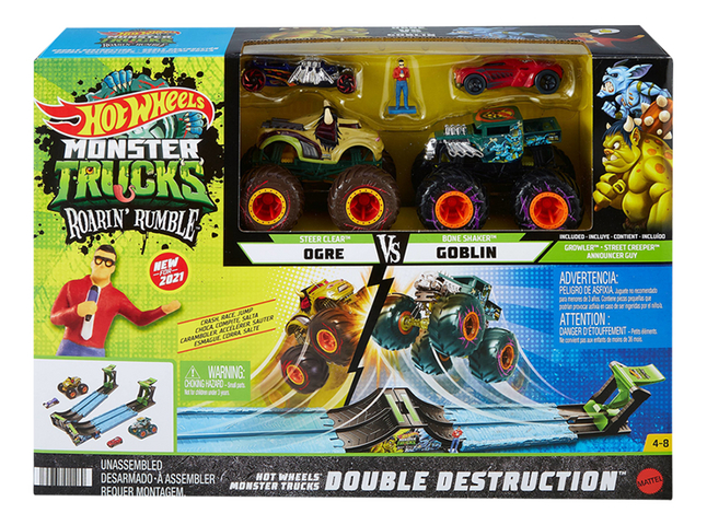 Hot Wheels Monstertrucks Roarin' Rumble Double Destruction