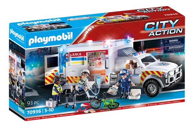 PLAYMOBIL City Action 70936 Reddingsvoertuig: US Ambulance