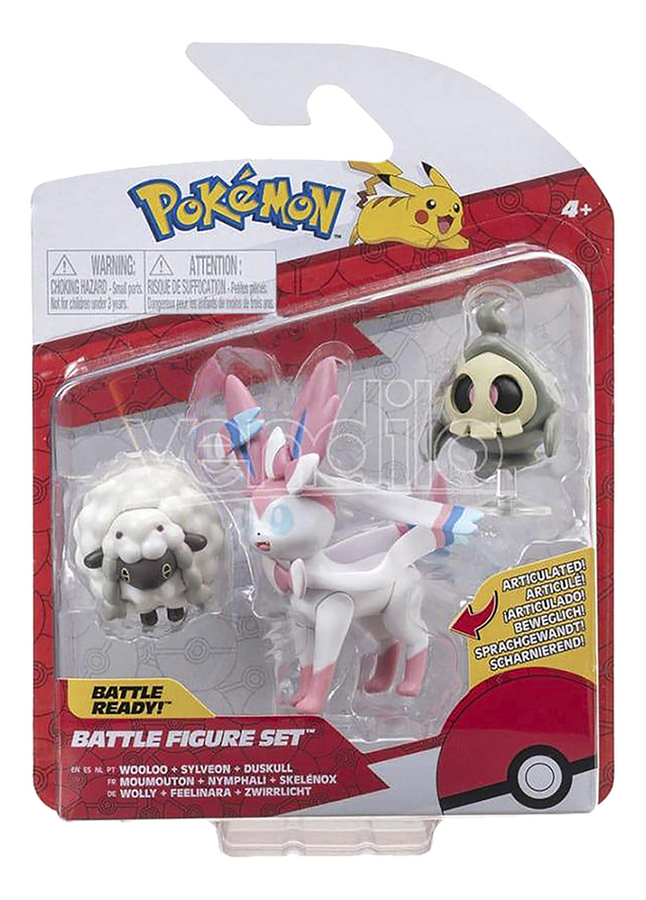 Minifiguurtje Pokémon Battle Figure Set Wooloo + Sylveon + Duskull