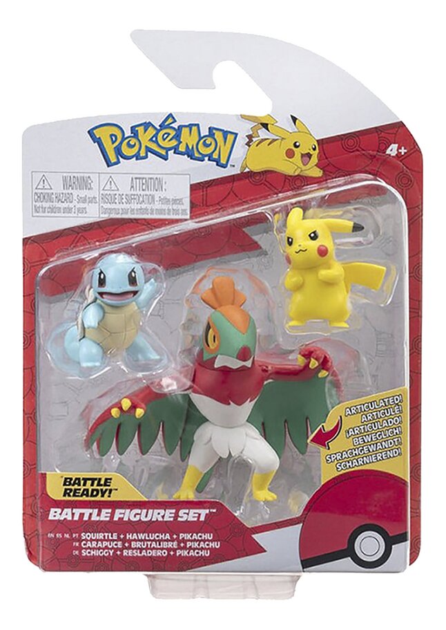 Minifigurine Pokémon Battle Figure Set Carapuce + Brutalibré + Pikachu, Commandez facilement en ligne